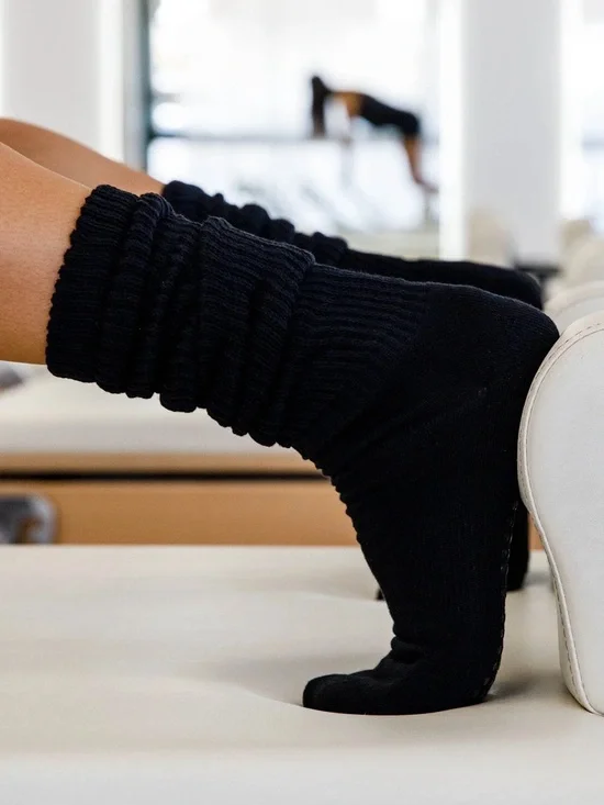 Four Pairs Cheeky Winx Pilates Scrunch Black Grip Socks - Picture 3 of 3